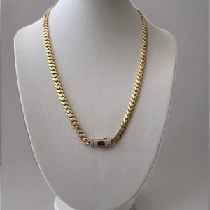 Cadena Mónaco 10k con Cierre de Zirconias