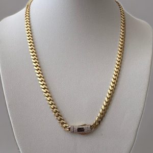 Cadena Mónaco 10k con Cierre de Zirconias