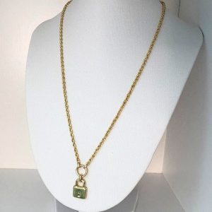 Cadena Torzal 10k con Dije de Candado