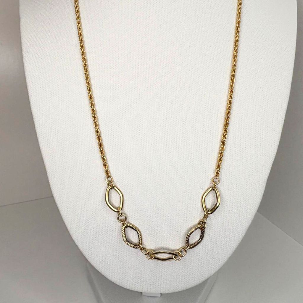 Cadena Torzal 14k con Diseño