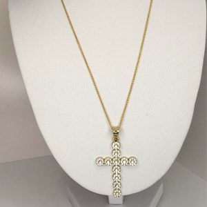 Cadena de Oro Fina 10k con Cruz de Zirconia