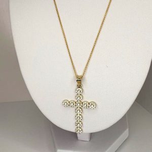 Cadena de Oro Fina 10k con Cruz de Zirconia