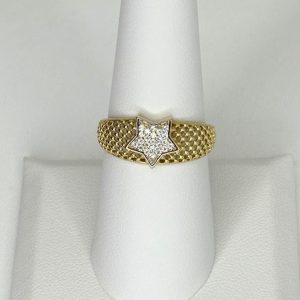 Anillo de Oro 14K Estrella Radiante