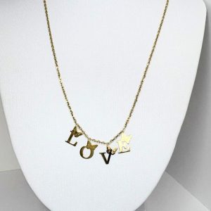 Cadena de Oro 10K con Dije LOVE