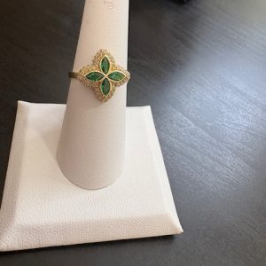 anillo sirconia verde size 7 en 10kt