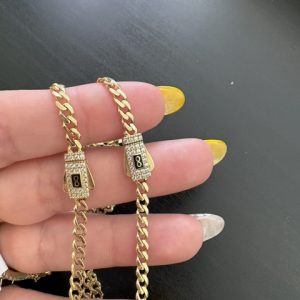set de pulssera talla6 y cadena talla 16 en oro 10kt