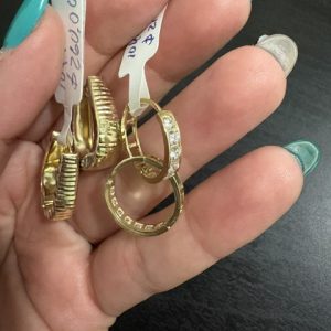 2 pares de argollas de oro 10kt