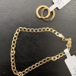 pulso 4 ancho y 7 largo ,,argollas 10kt ambas