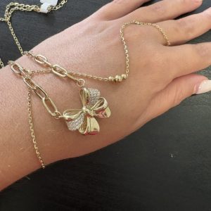 cadena de lazo y pulsera clon 10kt